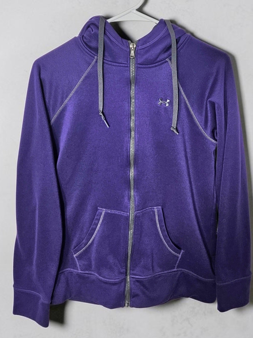 Under Armour Purple Full-Zip Hoodie with Gray Accents